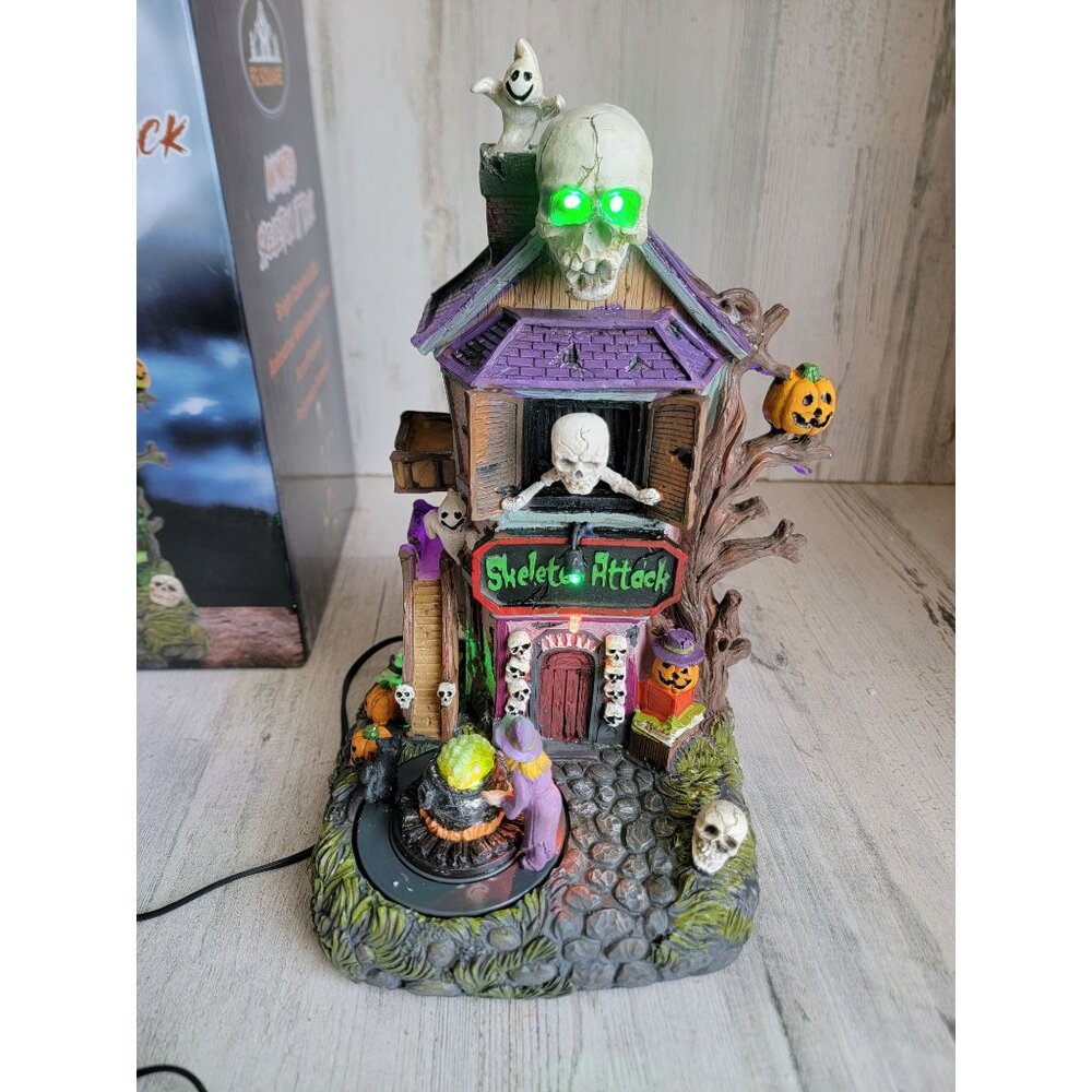 FG Square animated spooky skeleton‎ attack house Village accessory Halloween